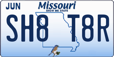 MO license plate SH8T8R