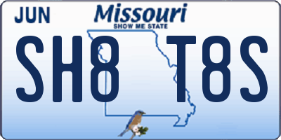 MO license plate SH8T8S