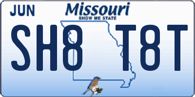 MO license plate SH8T8T