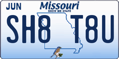 MO license plate SH8T8U