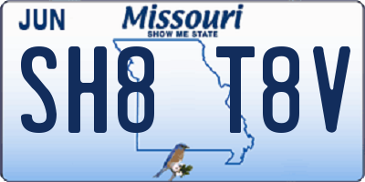 MO license plate SH8T8V