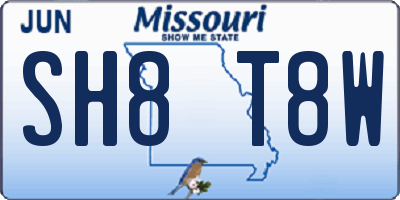 MO license plate SH8T8W