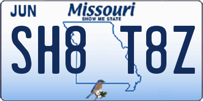 MO license plate SH8T8Z