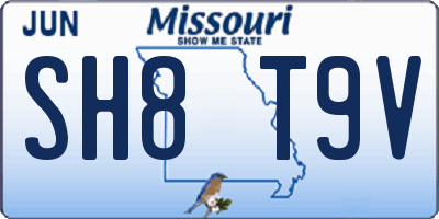 MO license plate SH8T9V