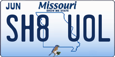 MO license plate SH8U0L