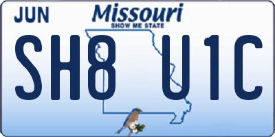 MO license plate SH8U1C