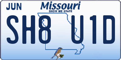 MO license plate SH8U1D