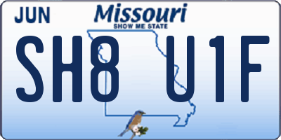 MO license plate SH8U1F