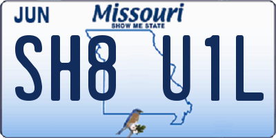 MO license plate SH8U1L