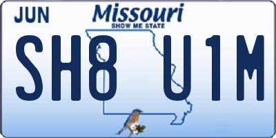 MO license plate SH8U1M
