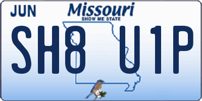 MO license plate SH8U1P