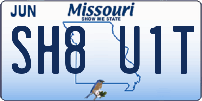 MO license plate SH8U1T