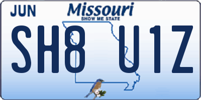 MO license plate SH8U1Z