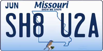 MO license plate SH8U2A