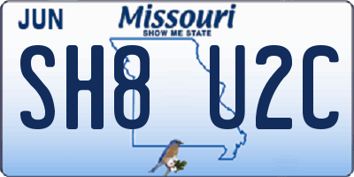 MO license plate SH8U2C