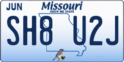 MO license plate SH8U2J