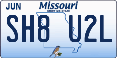 MO license plate SH8U2L