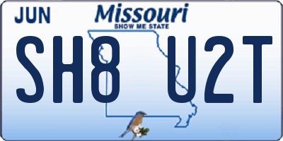 MO license plate SH8U2T