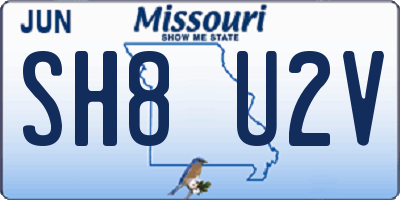 MO license plate SH8U2V