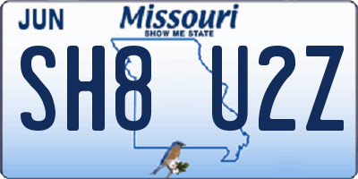 MO license plate SH8U2Z