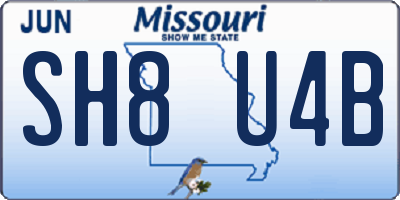 MO license plate SH8U4B