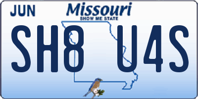 MO license plate SH8U4S