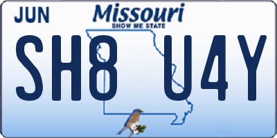 MO license plate SH8U4Y