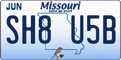 MO license plate SH8U5B