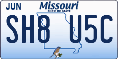 MO license plate SH8U5C