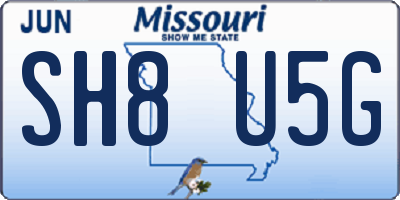 MO license plate SH8U5G
