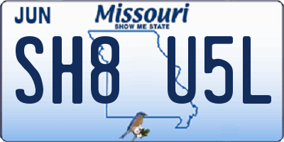 MO license plate SH8U5L