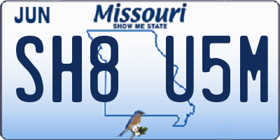 MO license plate SH8U5M
