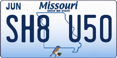 MO license plate SH8U5O