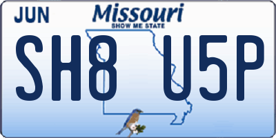 MO license plate SH8U5P