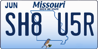MO license plate SH8U5R
