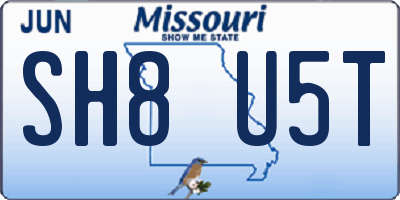 MO license plate SH8U5T