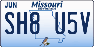 MO license plate SH8U5V
