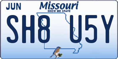 MO license plate SH8U5Y