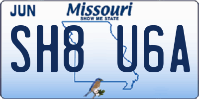 MO license plate SH8U6A