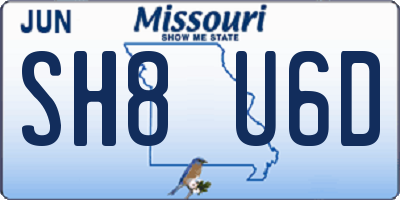 MO license plate SH8U6D