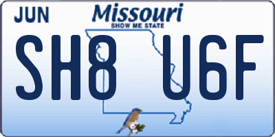 MO license plate SH8U6F