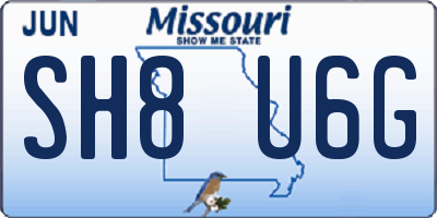 MO license plate SH8U6G