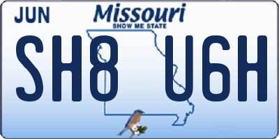 MO license plate SH8U6H