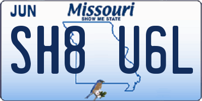 MO license plate SH8U6L