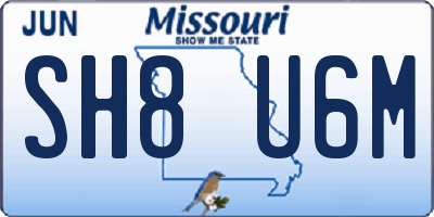 MO license plate SH8U6M