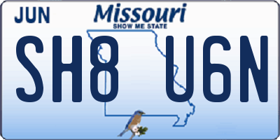 MO license plate SH8U6N