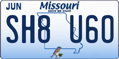 MO license plate SH8U6O