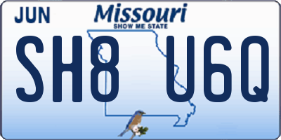 MO license plate SH8U6Q