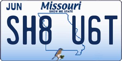 MO license plate SH8U6T