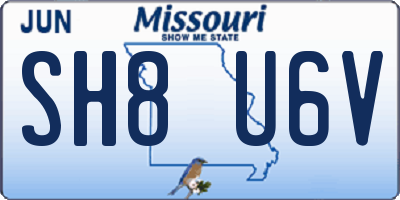 MO license plate SH8U6V